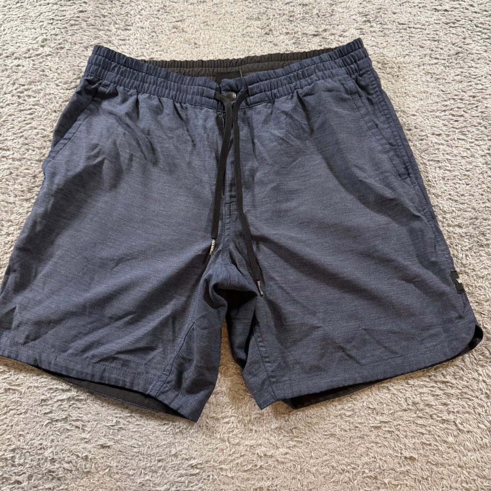 Vans Range Shorts Mens Medium Blue Heather Elastic Waist Drawstring Skate Casual